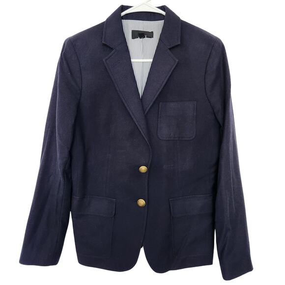 J. CREW Classic Wool Blazer Black 8 Preppy Office Corpcore Girlboss Business - Picture 1 of 8